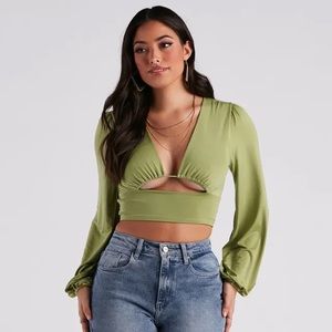 NWOT Plunge Crop Top
